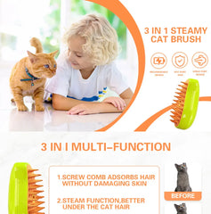 3 In 1 Dog & Cat Electric Steam Brush Sprayer