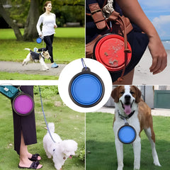 Dog Silicone Travel Collapsible Watering & Feeding Bowl