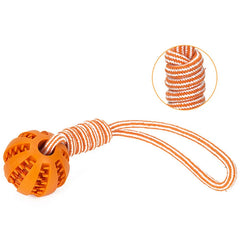 Dog Interactive Rubber Treat Balls with Rope