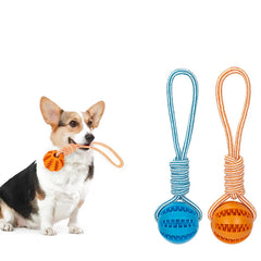 Dog Interactive Rubber Treat Balls with Rope