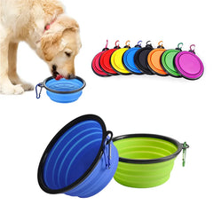 Dog Silicone Travel Collapsible Watering & Feeding Bowl