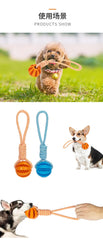 Dog Interactive Rubber Treat Balls with Rope